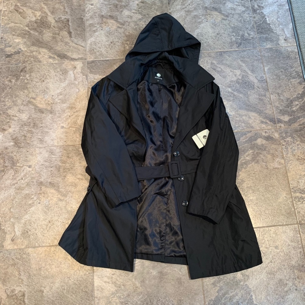 Black short trench coat